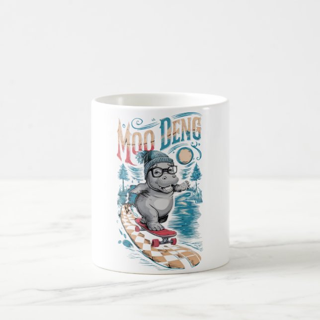 Taza De Café Moo Deng Hippo encantador (Centro)