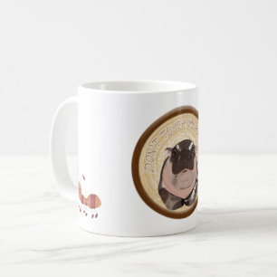 Taza De Café Moo Deng Hippo para Feliz Navidad