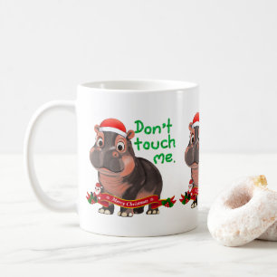 Taza De Café Moo Deng Hippo para Feliz Navidad