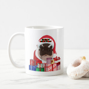Taza De Café Moo Deng Hippo para Feliz Navidad
