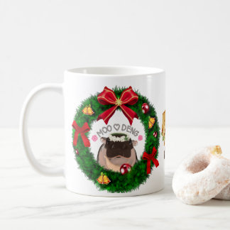 Taza De Café Moo Deng Hippo para Feliz Navidad