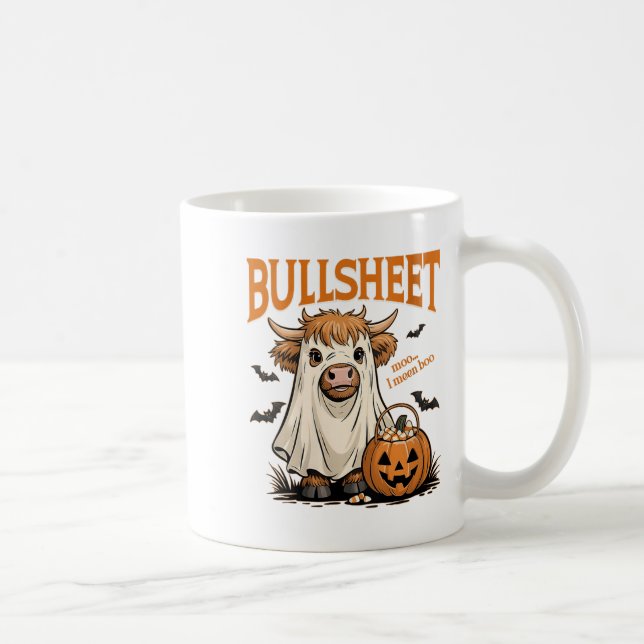 Taza De Café Moo femenino... Me refiero a Boo Bullsheet Highlan (Derecha)