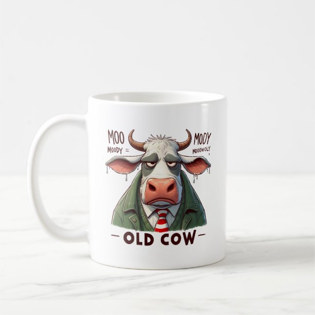 Taza De Café Moo Moody Old Cow (Izquierda)