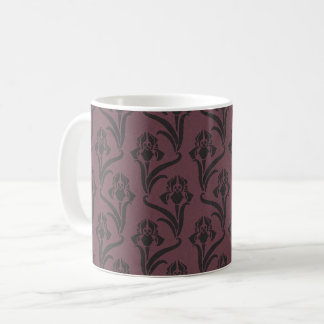 Taza De Café Moody Art Nouveau Irises Coffee Mug