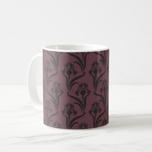 Taza De Café Moody Art Nouveau Irises Coffee Mug (Anverso izquierdo)