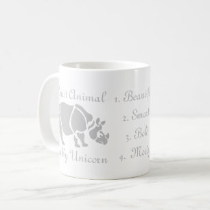 Taza De Café Moody Cubby Unicorn Rhino Spirit Animal