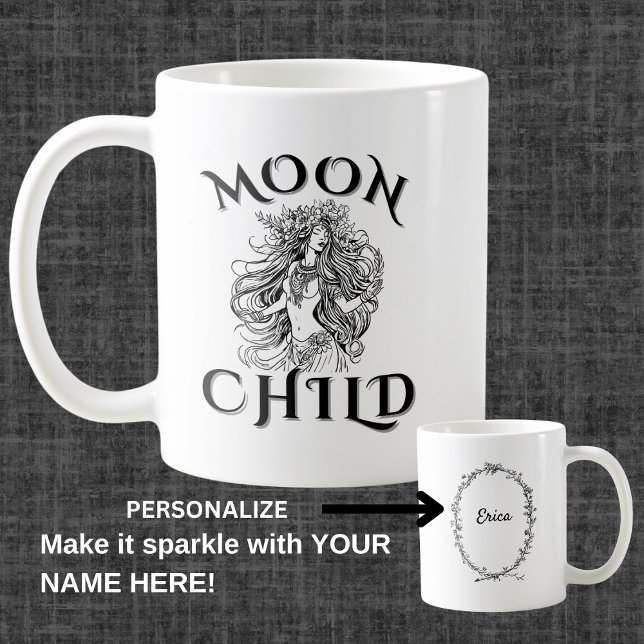 Taza De Café MoonChild Floral Divina Feminina (Subido por el creador)
