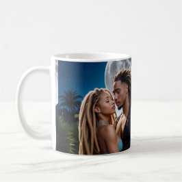 Taza De Café Moonlight Couple Love Mug – Romantic Digital Art 