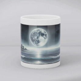 Taza De Café Moonlit Ocean Waves Celestial Night Sky