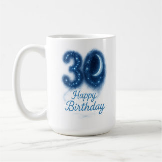 Taza De Café Moonlit Thirty: Hamburguesa De Cumpleaños Estelar