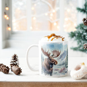 Taza De Café Moose acuático de los vibradores de invierno -
