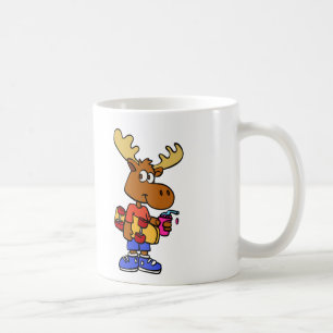 Taza De Café Moose Cute Skater   elegir color de fondo