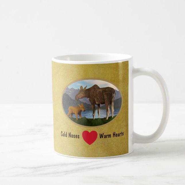 Taza De Café Moose in the Meadow (Derecha)