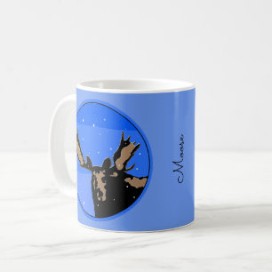 Taza De Café Moose in Winter - Original Wildlife Art