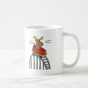 Taza De Café Moose on Roller Coaster   elegir color de fondo
