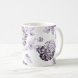 Taza De Café Mora y vintage blanco Toile floral No.2 de Rubor