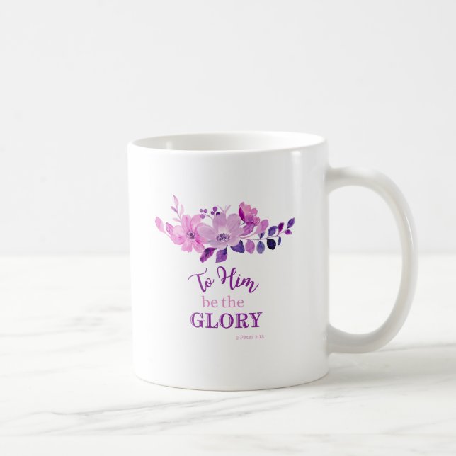 Taza De Café Morado Christian Cita Floral (Derecha)