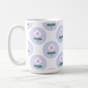 Taza De Café Morado Daisy Flor Mamá Chica Cute Retro