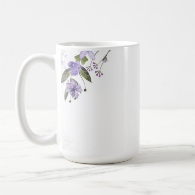 Taza De Café Morado Floral (Izquierda)