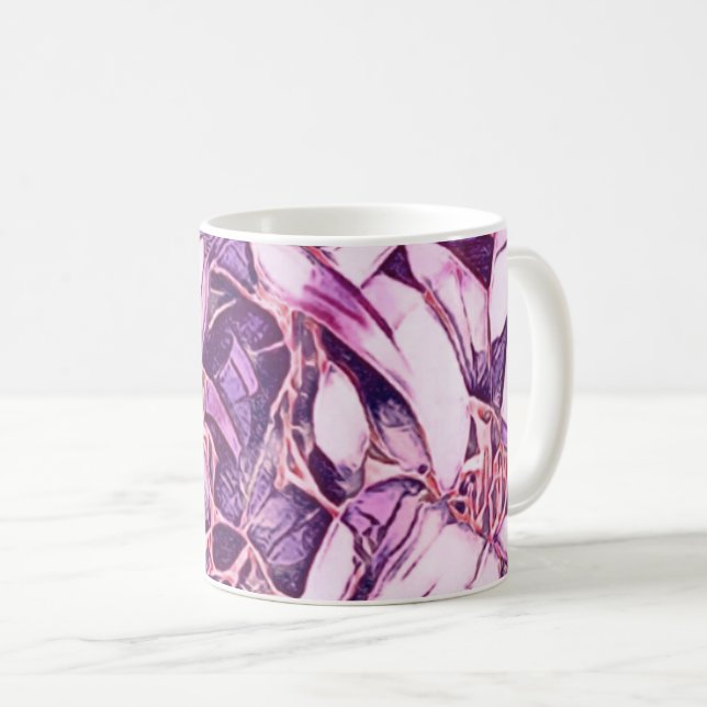 Taza De Café Morado Floral (Anverso derecho)