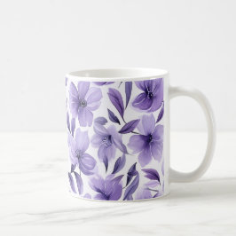 Taza De Café Morado Floral