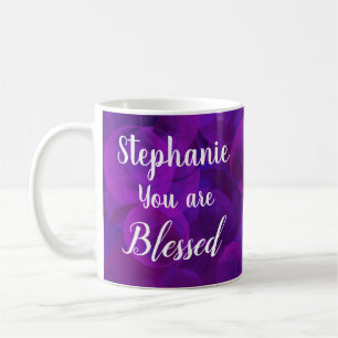 Taza De Café Morado Inspirador, eres bendecido