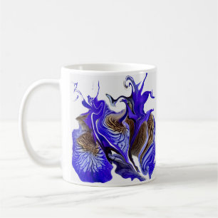 Taza De Café Morado Iris Flower Swirls
