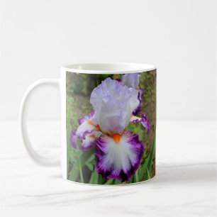 Taza De Café Morado, lavanda y iris blanco