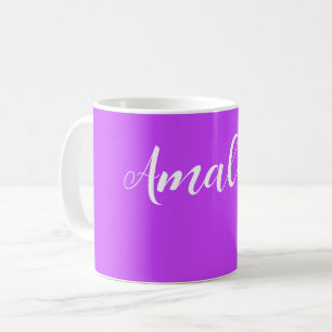 Taza De Café morado neón brillante fluorescente sólido