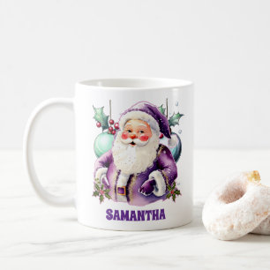 Taza De Café Morado Santa Claus niño Navidad Hot Chocolate mug