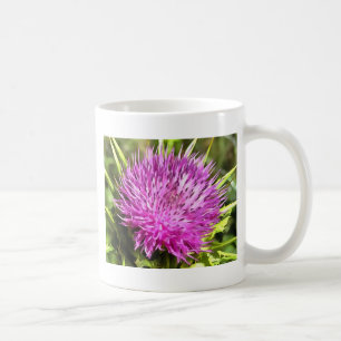 Taza De Café Morado Thistle Flor silvestre Arte floral