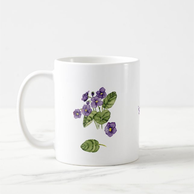 Taza De Café Morado violeta acuarela barranco Mug (Izquierda)