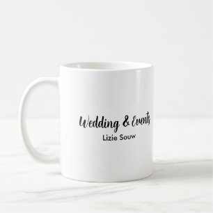 Taza De Café morado y blanco boda