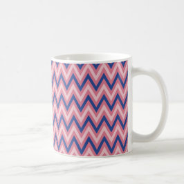 Taza De Café Morado y tonos de Chevron rosa