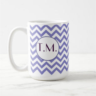 Taza De Café Morado Zigzag Monogramado