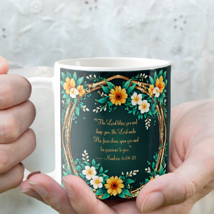 Taza De Café Moraleja bendecida por la flor y verde