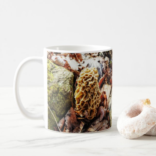 Taza De Café Morel Mushroom en el salvaje (Con donut)