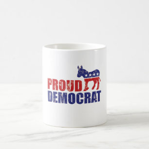 Taza De Café Moreno apenado burro orgulloso de Demócrata