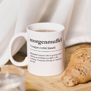 Taza De Café Morgenmuffel Definición Graciosa Palabra alemana m