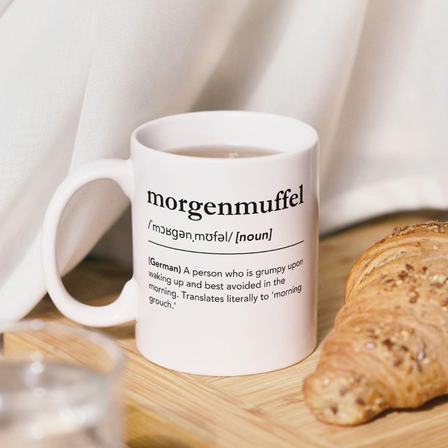 Taza De Café Morgenmuffel Definición Graciosa Palabra alemana m (Subido por el creador)