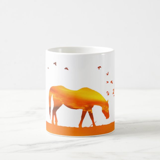 Taza De Café Moring Sunrise Abstract Horse Coffee Cup (Centro)