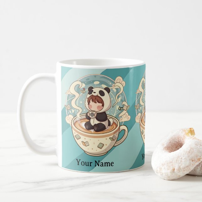 Taza De Café Morning Brew Kawaii Panda Mug (Con donut)
