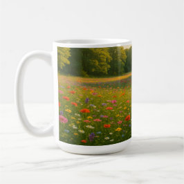 Taza De Café Morning Meadow: Sinfonía de flores silvestres