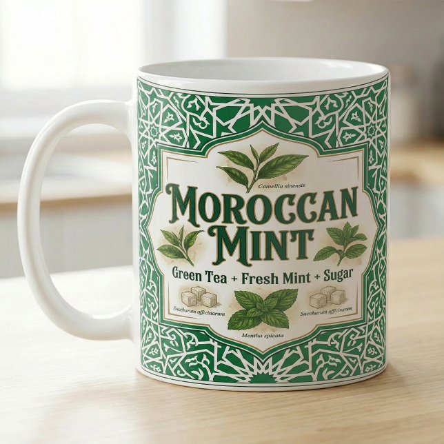Taza De Café Moroccan Mint Tea Botanical Recipe (Subido por el creador)