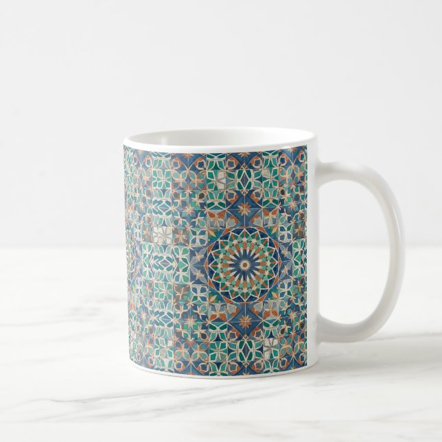 Taza De Café  Moroccan Zellige Tile Pattern (Derecha)