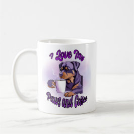 Taza De Café Morple Rottweiler: Amo mis patas y café