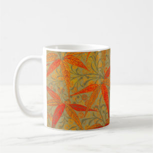 Taza De Café Morris & Co. Patrón de Bambú Godwin Naranja y Salv