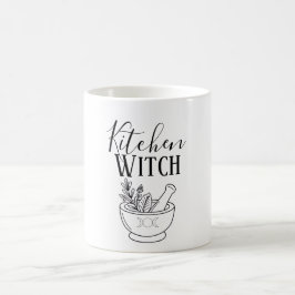 Taza De Café Mortero y maja botánicos Bruja de la cocina