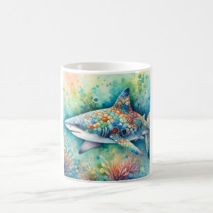 Taza De Café Mosaic Gulper Shark 230924AREF109 - Watercolor
