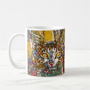 Taza De Café Mosaic Multicolor Cat 697